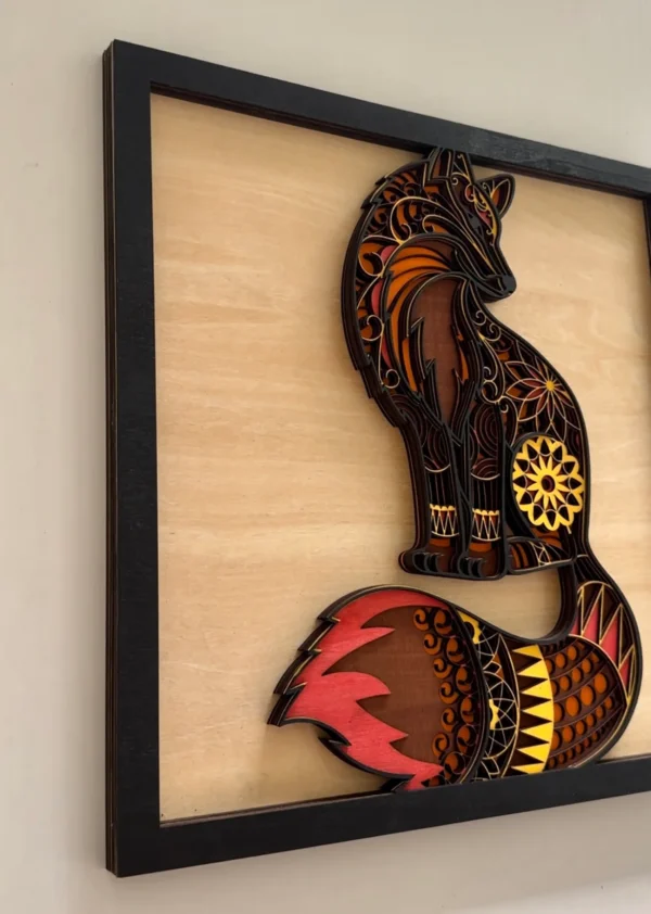 Multi-Layer Fox Wood Art