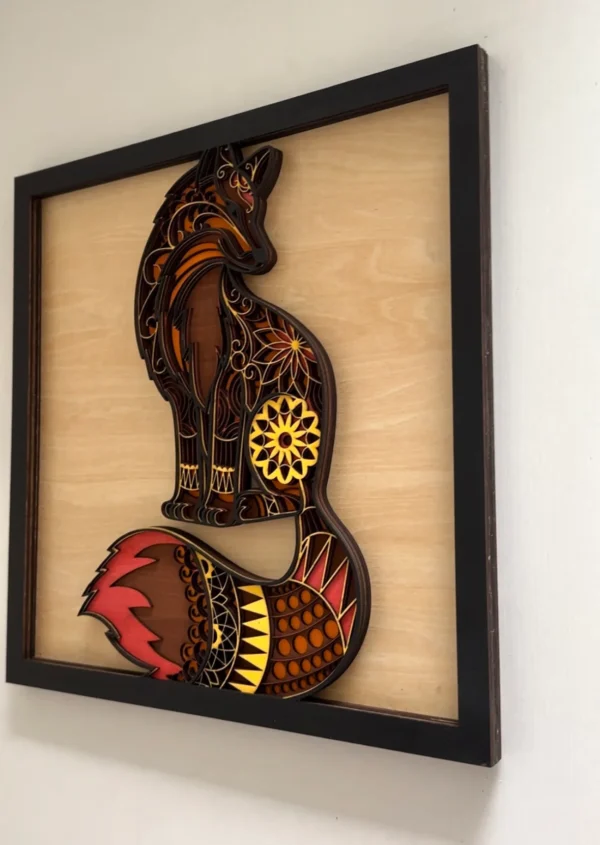 Multi-Layer Fox Wood Art