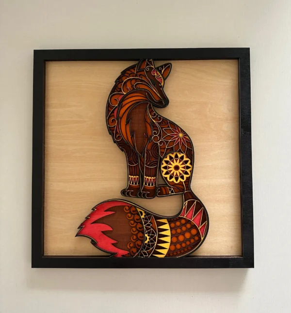 Multi-Layer Fox Wood Art