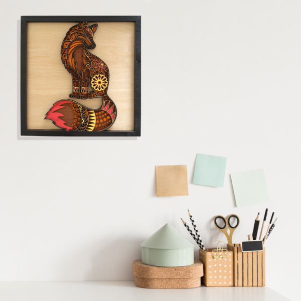 Multi-Layer Fox Wood Art