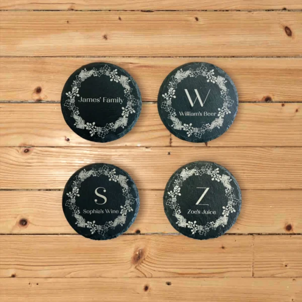 Slate Coasters Personalised With Your Name and Drink